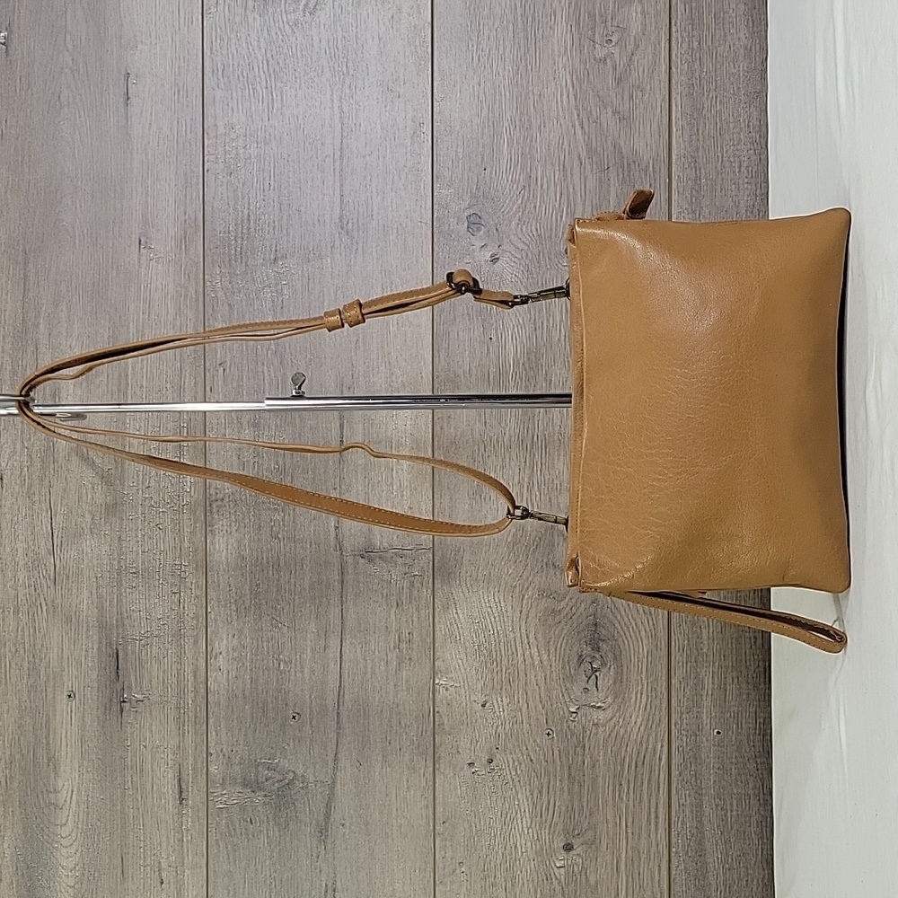 Lucky Brand Classic Tan Crossbody Bag, Real Leather